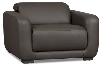 Kieran Dark Brown Lthr/vinyl Power Recliner With Power Headrest