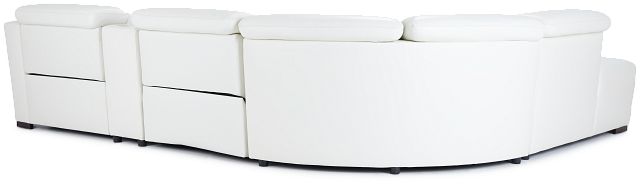 Sentinel White Lthr/vinyl Medium Dual Power Sectional With Music Console
