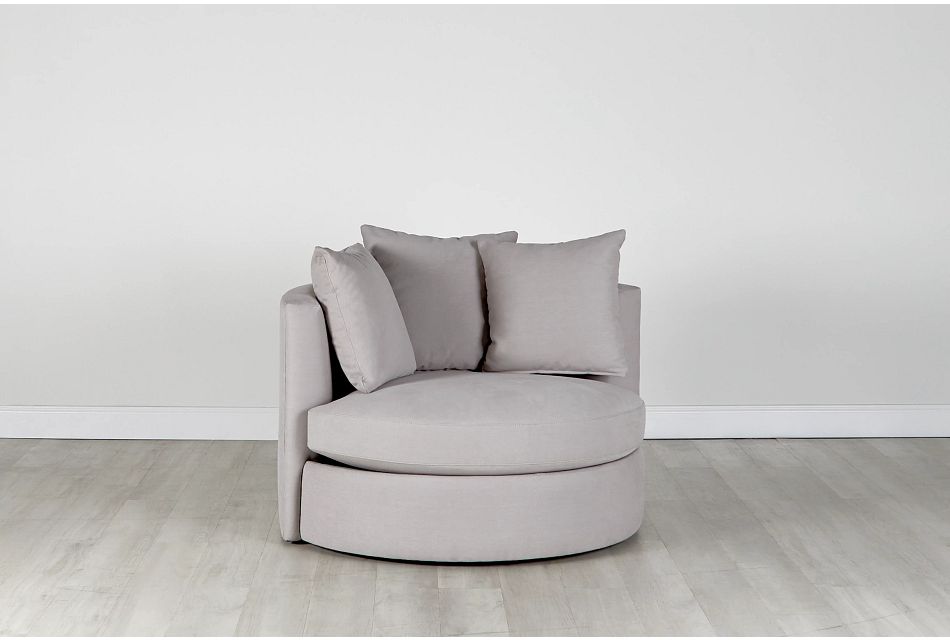 Merrick Gray Fabric Swivel Chair, %%bed_Size%% (0)