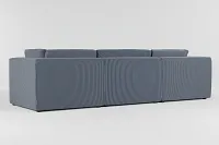 Destin Lucy Navy Fabric 3-piece Modular Sofa