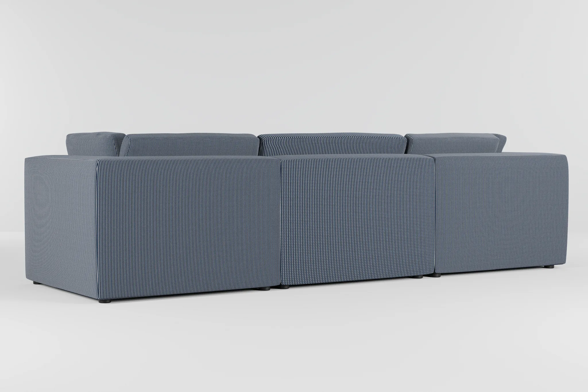 Destin Lucy Navy Fabric 3-piece Modular Sofa