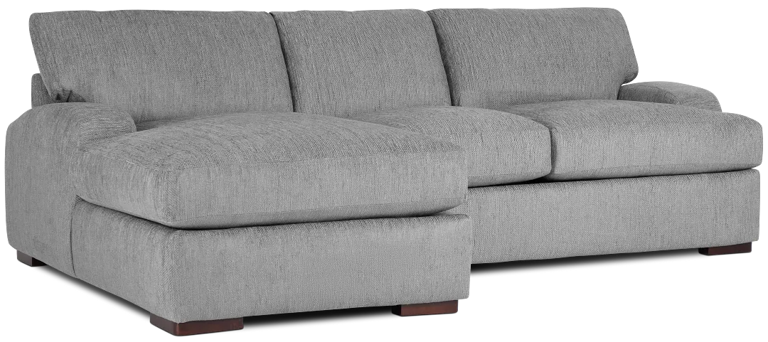 Alpha Light Gray Fabric Left Chaise Sectional