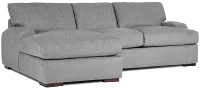 Alpha Light Gray Fabric Left Chaise Sectional
