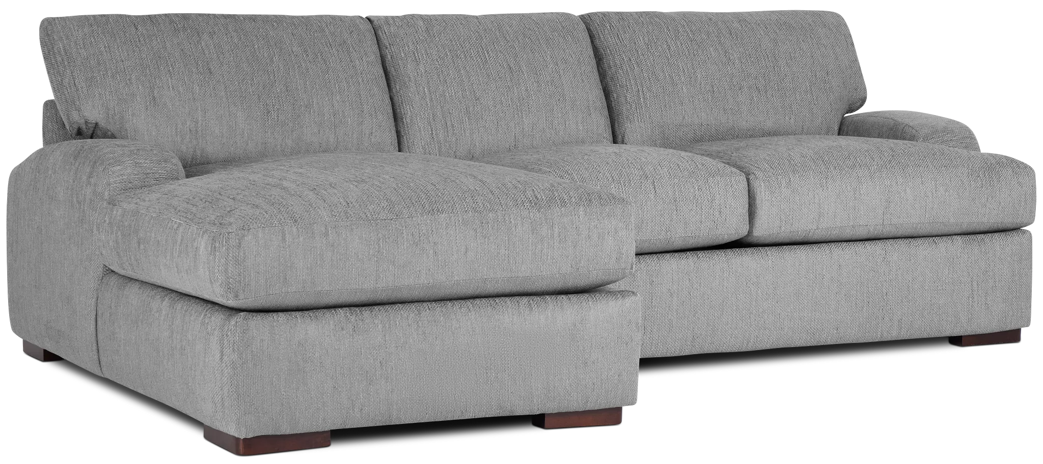 Alpha Light Gray Fabric Left Chaise Sectional