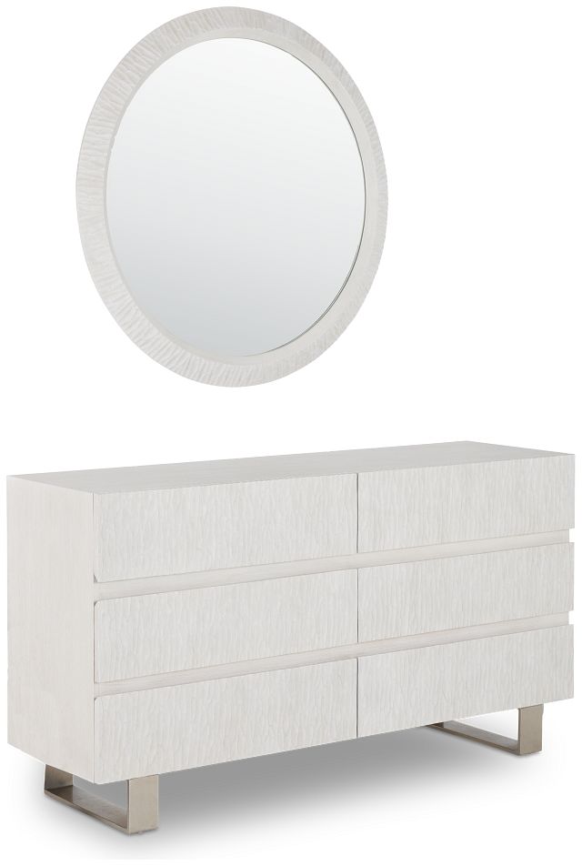 Costa White Dresser & Mirror