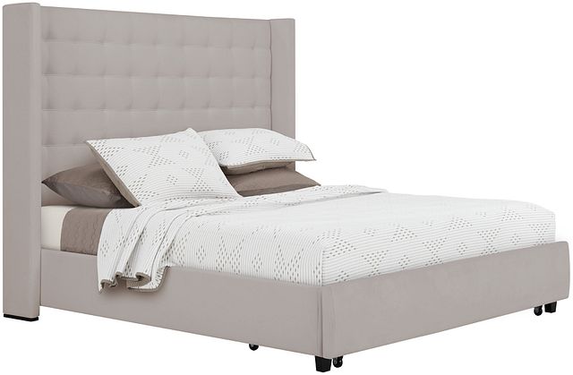 Marco Light Gray Uph Platform Storage Bed