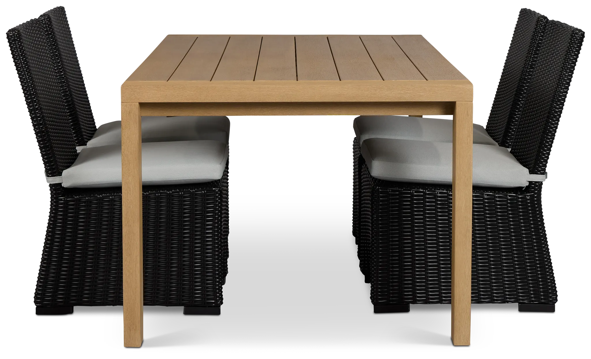 Montecito Mid Tone Rectangular Table & 4 Light Beige Cushioned Chairs