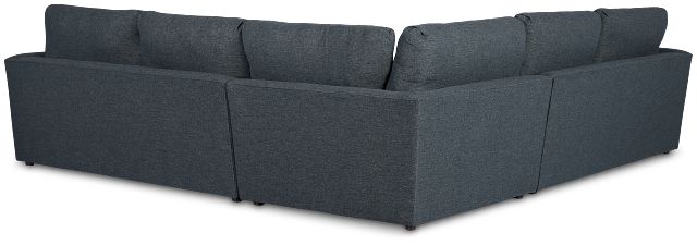 Noah Dark Blue Fabric Small Two-arm Sectional