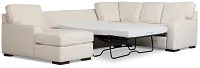 Sinclair Light Beige Fabric Left Chaise Memory Foam Sleeper Sectional