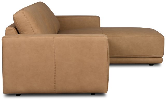 Kellan Light Brown Leather Right Chaise Sectional
