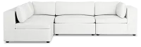 Destin Sutton White Fabric 4-piece Modular Sectional