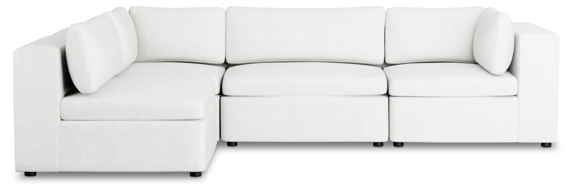 Destin Sutton White Fabric 4-piece Modular Sectional