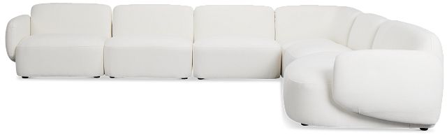 Halsey White Fabric Large Right Cuddler Sectional