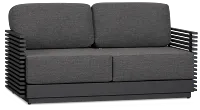 Monterey Black Aluminum Loveseat With Gray Cushions