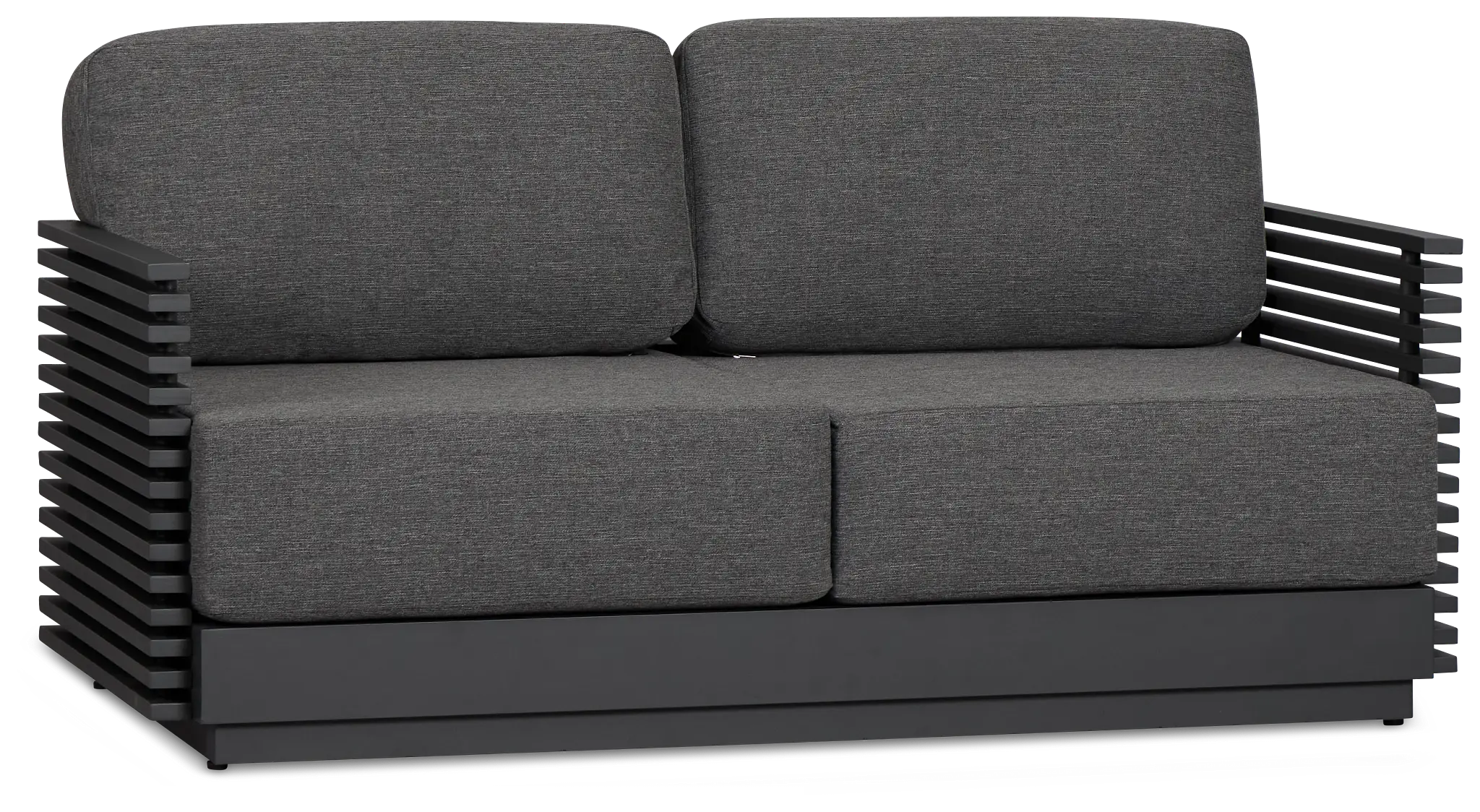Monterey Black Aluminum Loveseat With Gray Cushions Monterey Black Aluminum Loveseat With Gray Cushions