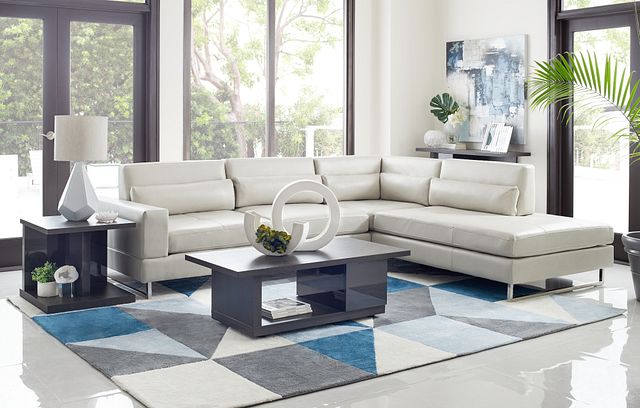 Alec White Micro Right Chaise Sectional