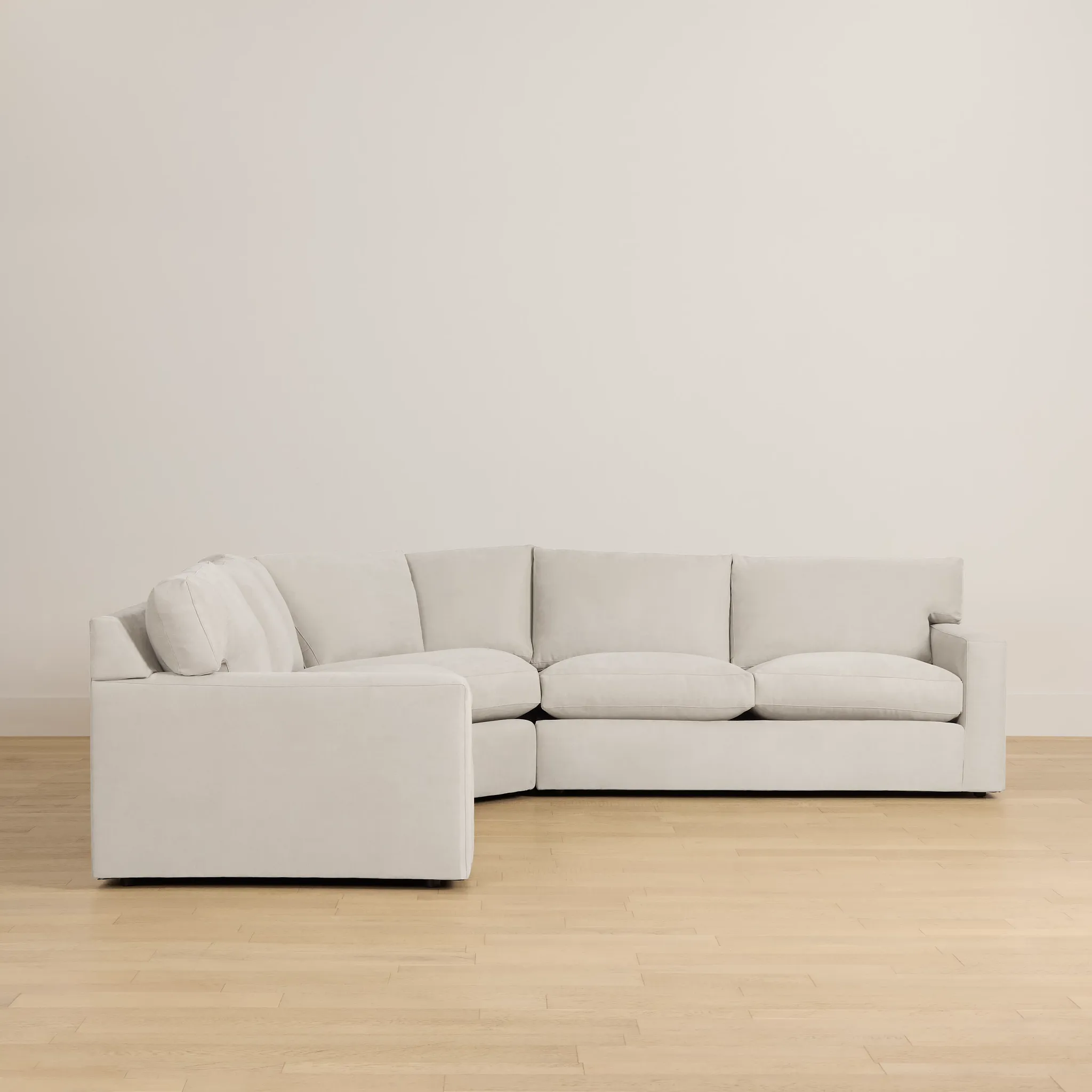 Hudson Gray Fabric Small 2-arm Wedge Sectional