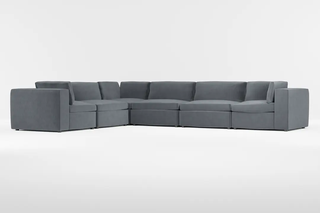 Destin Joya Gray Velvet 6-piece Modular Sectional Destin Joya Gray Velvet 6-piece Modular Sectional