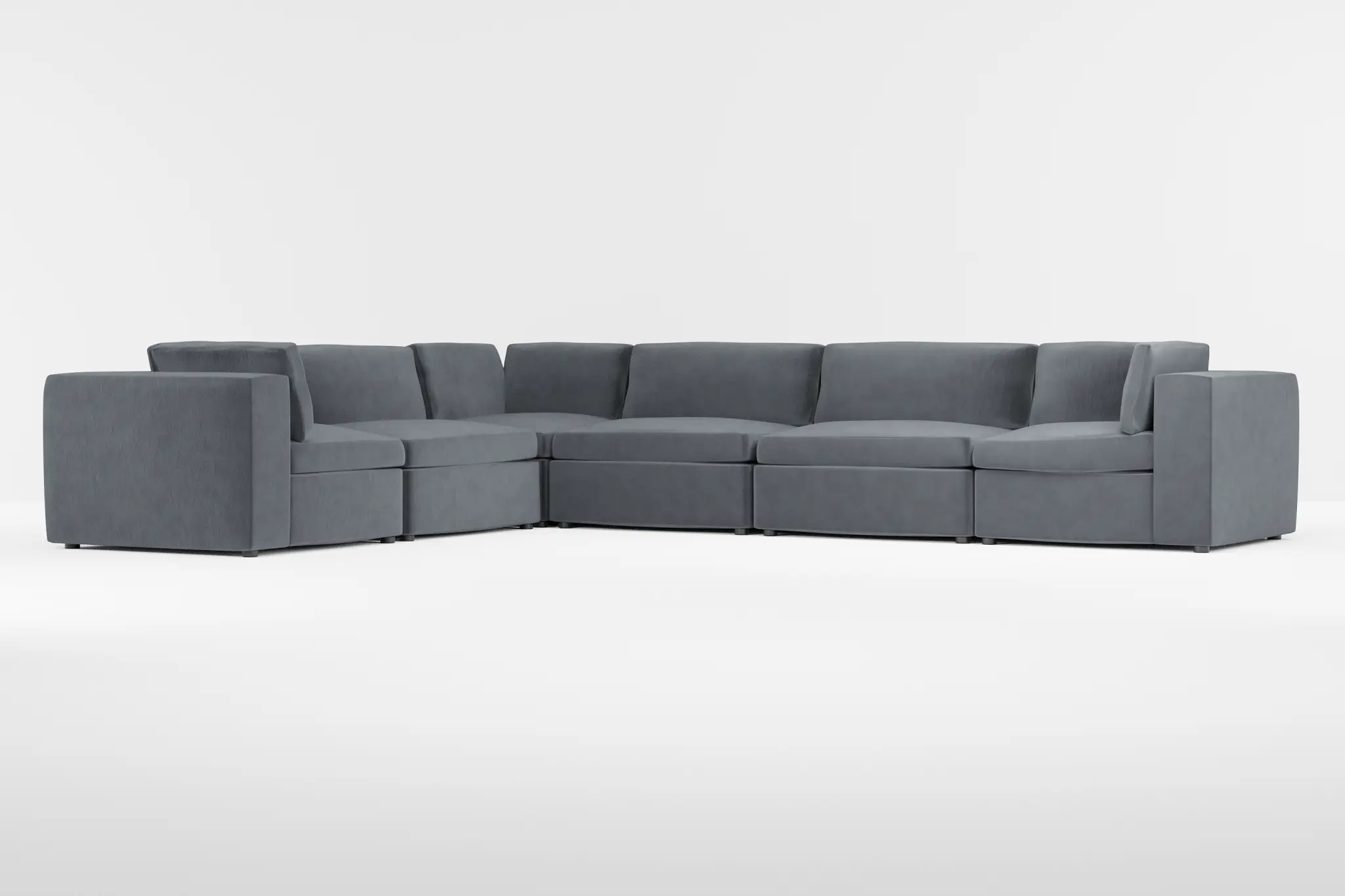 Destin Joya Gray Velvet 6-piece Modular Sectional Destin Joya Gray Velvet 6-piece Modular Sectional