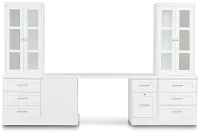 Newport White Small Peninsula Drawer Wall Desk