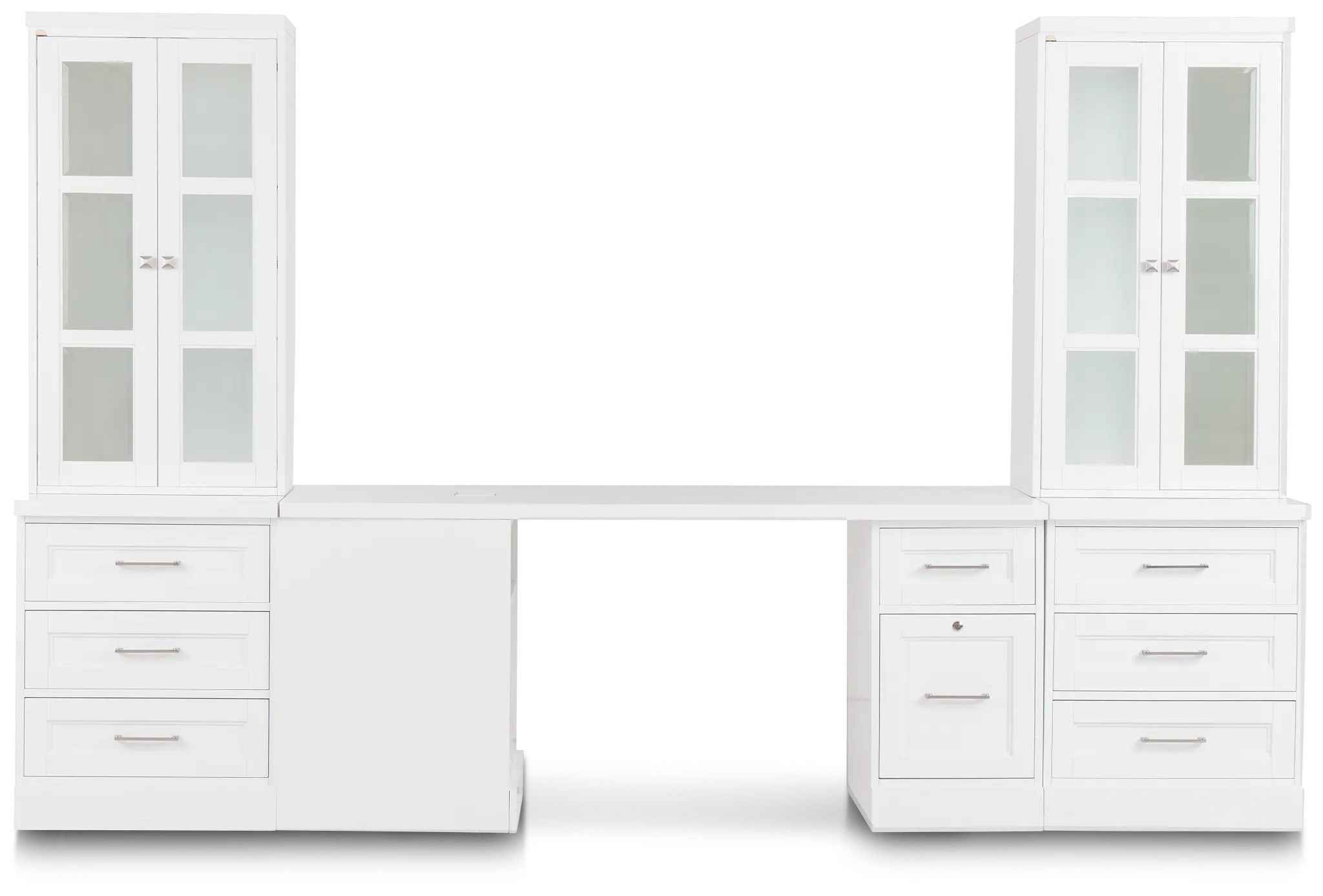 Newport White Small Peninsula Drawer Wall Desk