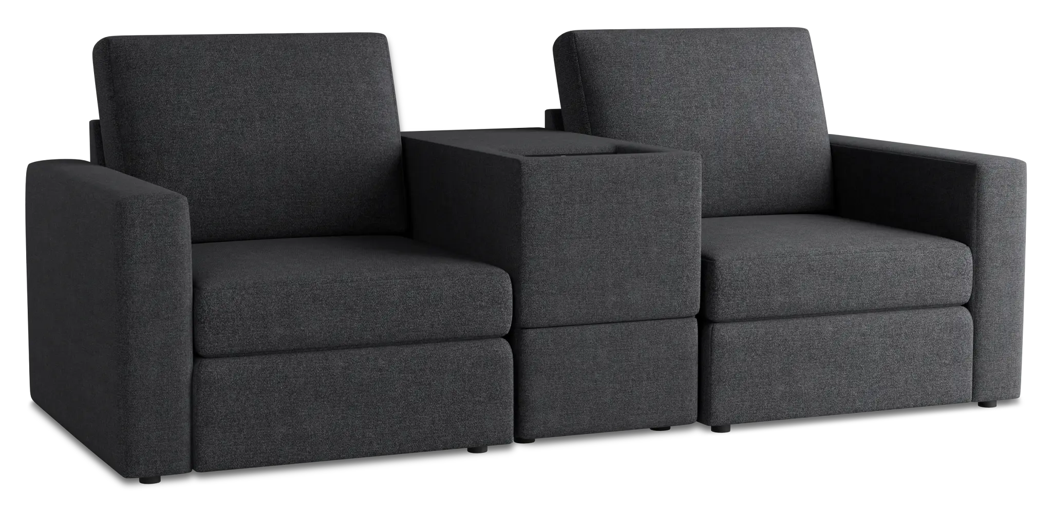 Citymod Dark Gray Fabric 3-piece Modular Sofa With Storage Console Citymod Dark Gray Fabric 3-piece Modular Sofa With Storage Console