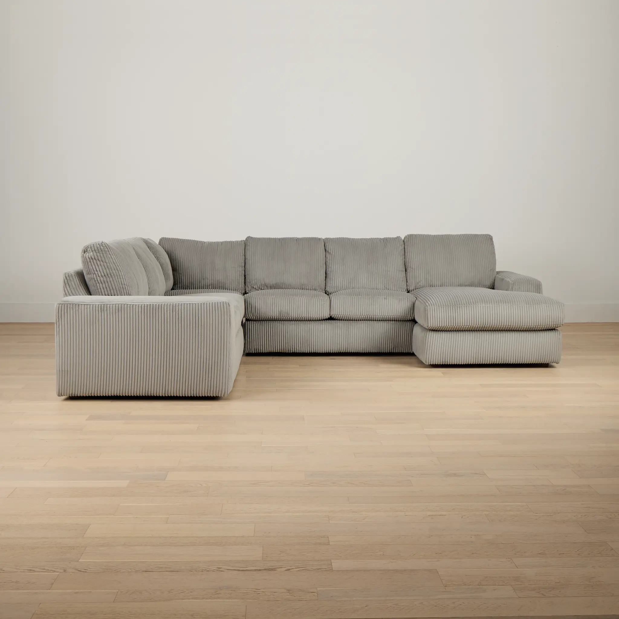 Charlie Gray Fabric Medium Right Chaise Sectional Charlie Gray Fabric Medium Right Chaise Sectional