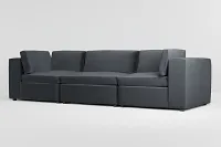 Destin Joya Gray Velvet 3-piece Modular Sofa