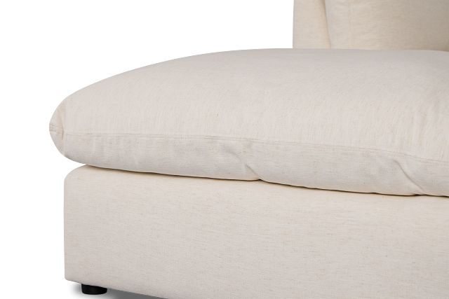 Serena White Fabric 4-piece Right Facing Bumper Sectional
