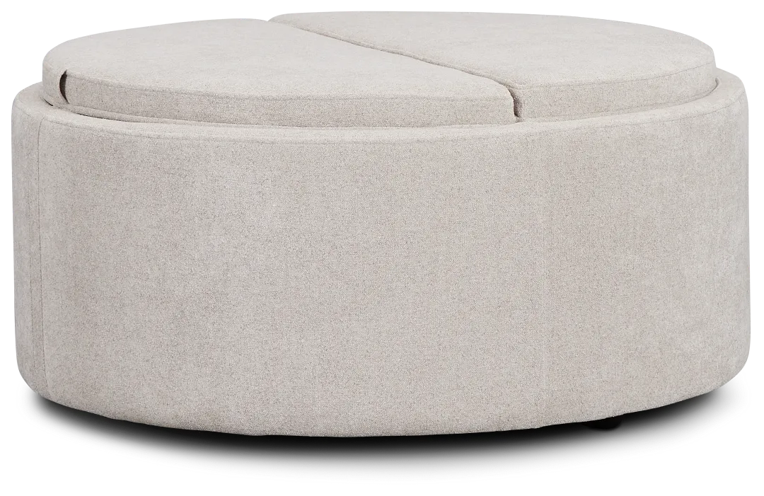 Kristen Light Gray Large Storage Accent Ottoman