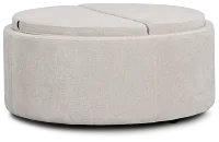 Kristen Light Gray Large Storage Accent Ottoman