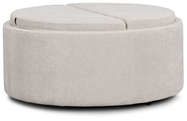 Kristen Light Gray Large Storage Accent Ottoman