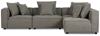 Tatum Gray Fabric 4-piece Modular Sectional
