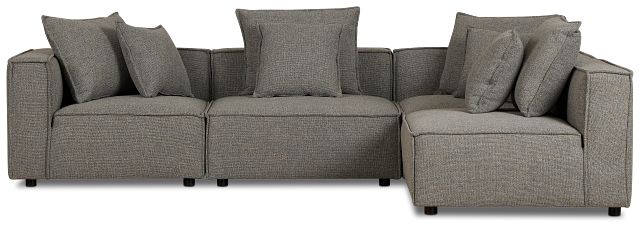 Tatum Gray Fabric 4-piece Modular Sectional