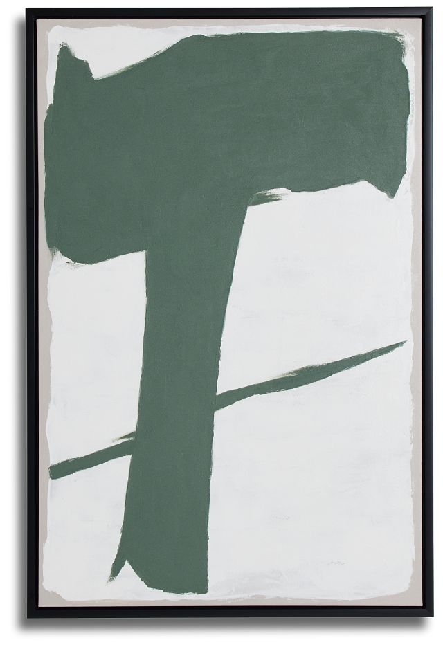 India Dark Green Framed Canvas Wall Art