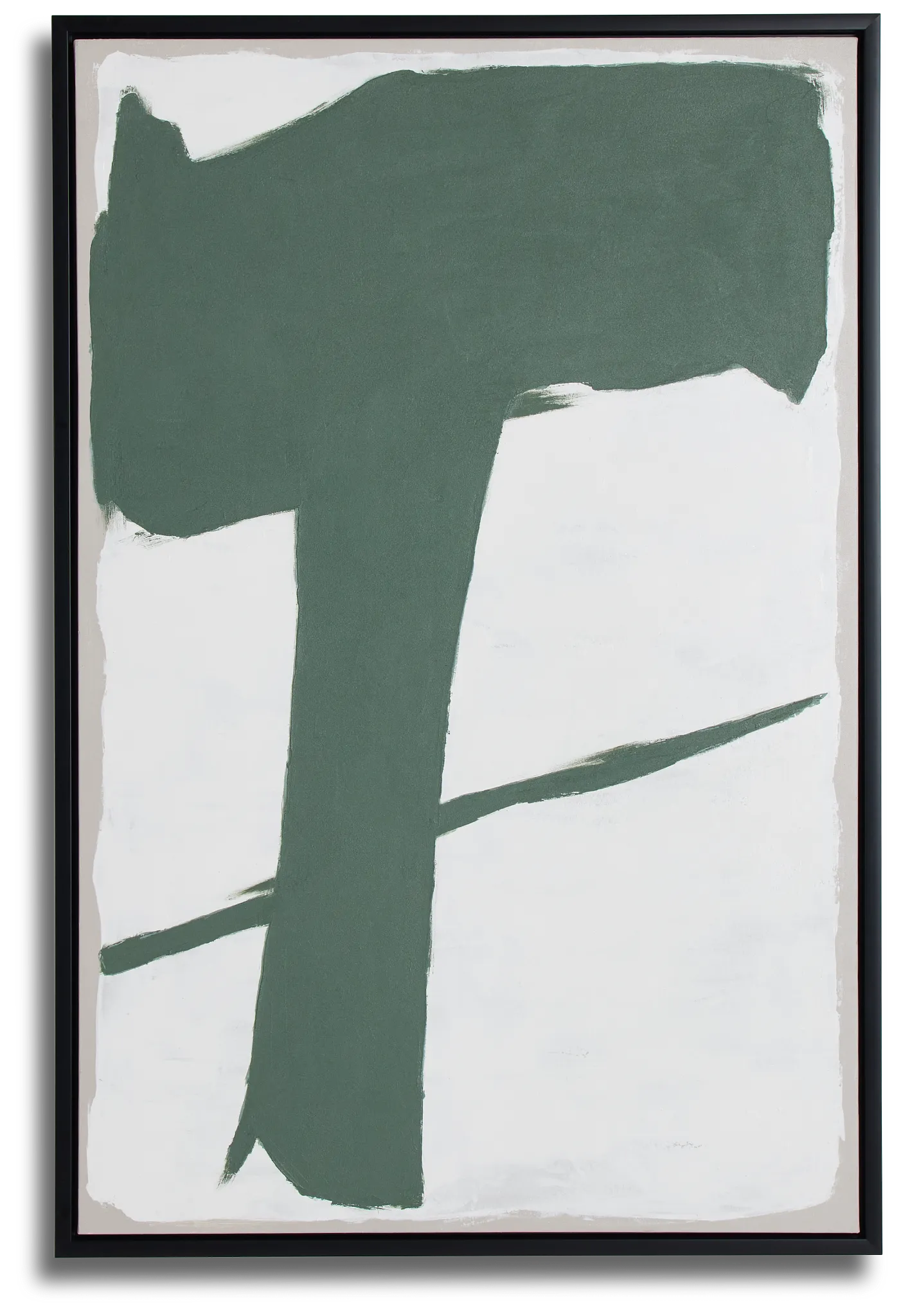 India Dark Green Framed Canvas Wall Art