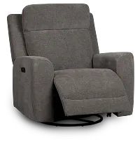 Dean Gray Fabric Power Swivel Glider Recliner