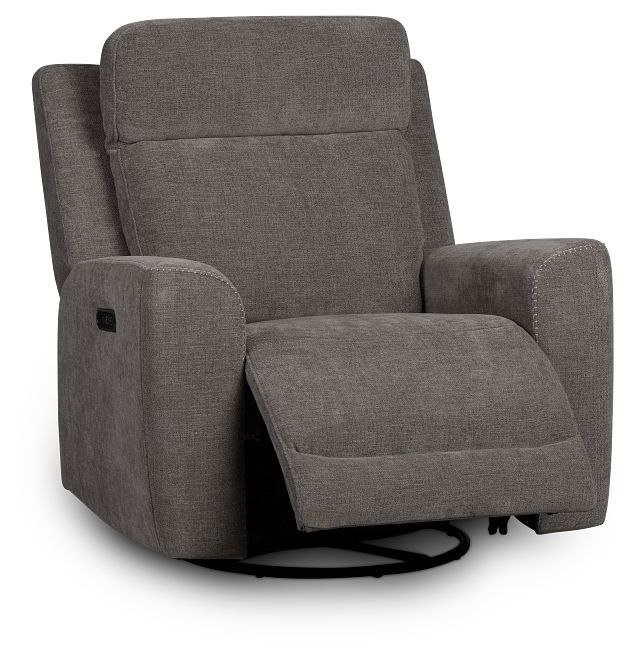 Dean Gray Fabric Power Swivel Glider Recliner
