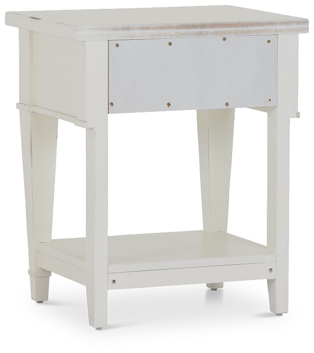 Stoney White 1-drawer Nightstand (4)