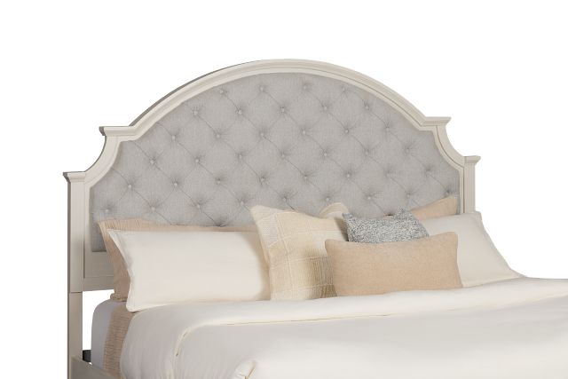 Charlotte White Uph Panel Bed
