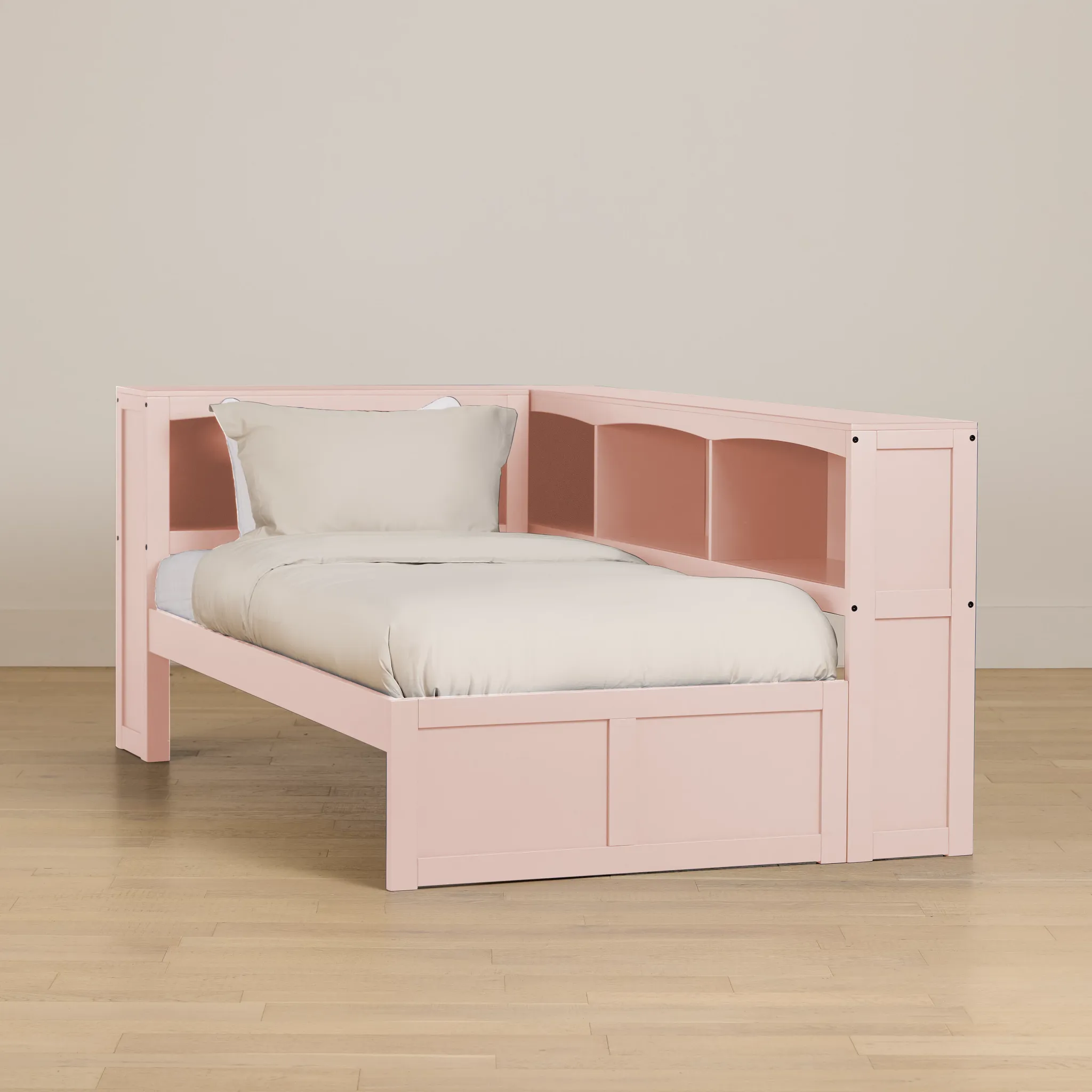 Charleston Pink Corner Bookcase Bed