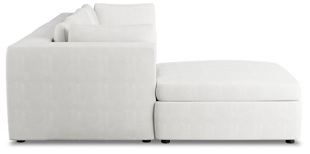 Destin Sutton White Fabric 4-piece Bumper Sectional