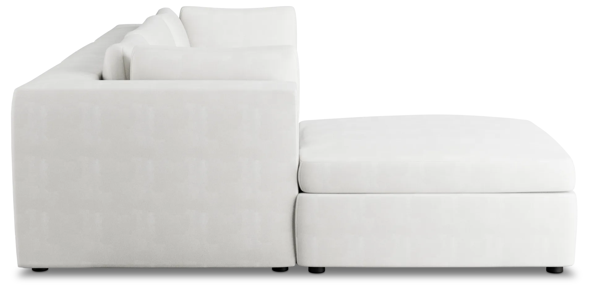 Destin Sutton White Fabric 4-piece Bumper Sectional