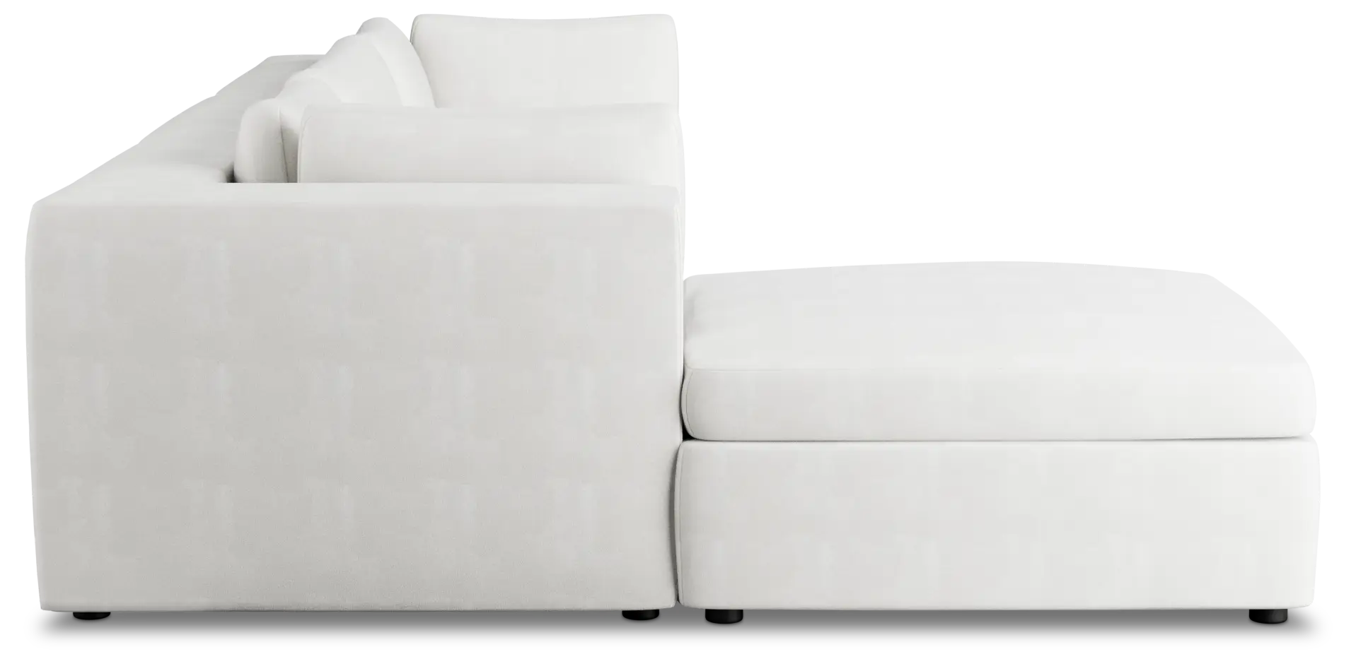 Destin Sutton White Fabric 4-piece Bumper Sectional Destin Sutton White Fabric 4-piece Bumper Sectional