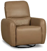 Eve Brown Lthr/vinyl Power Swivel Glider Recliner