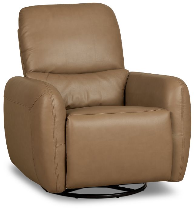 Eve Brown Lthr/vinyl Power Swivel Glider Recliner