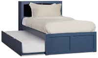 Charleston Dark Blue Bookcase Trundle Bed
