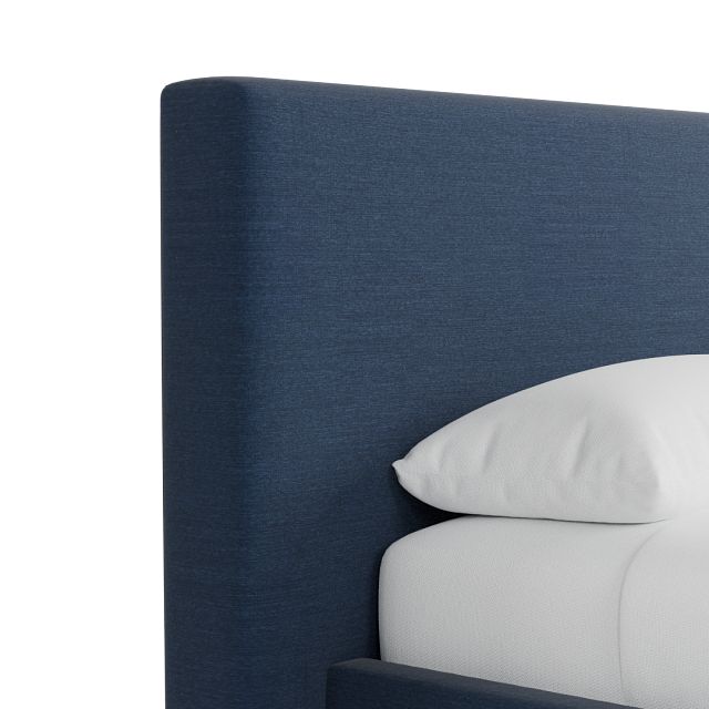 Grayton Peyton Dark Blue 44" Upholstered Platform Bed