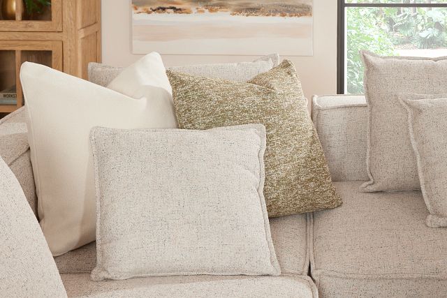 Tatum Beige Fabric 5pc Bumper Sectional