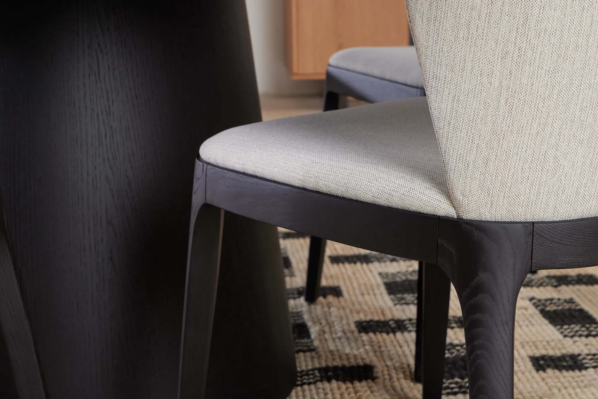 Nomad Light Beige Upholstered Side Chair W/ Black Legs